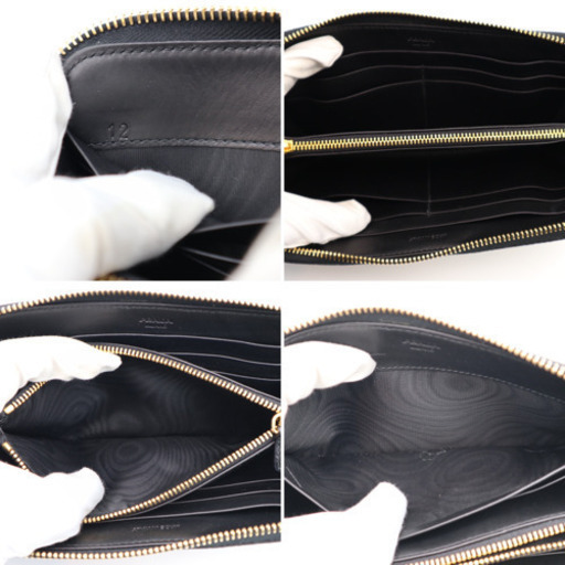 《PRADA サフィアーノ/ラウンドファスナー長財布》ABランク 美品 黒 箱