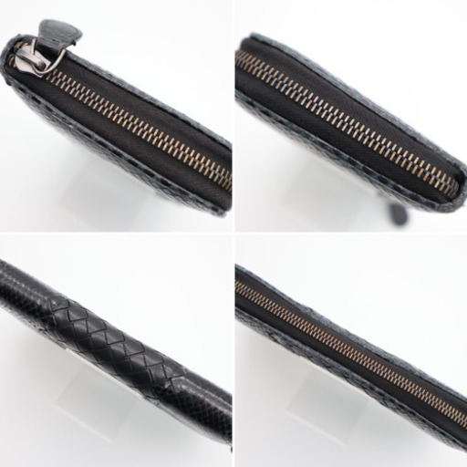 《BOTTEGA VENETA/イントレチャート クロコダイル》 Bランク 黒