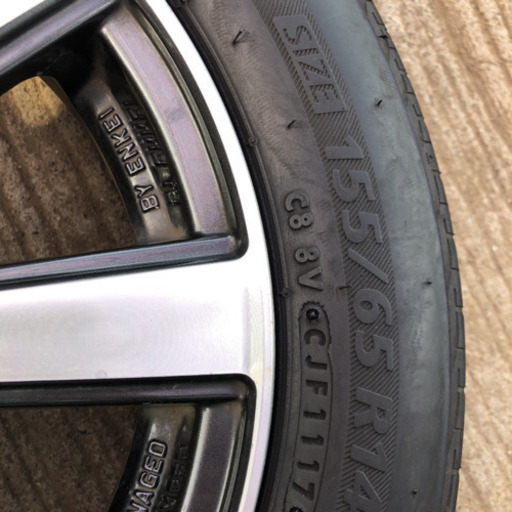155/65R-14 エンケイアルミ＆ブリジストンタイヤセット