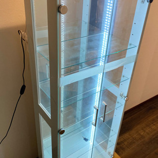 　コレクションボード ディスプレイラック コレクションケース  LEDライト付き ホワイト  　の画像