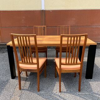 ダイニングテーブル　セット 5点　ブラウン　テーブル　チェア 000000140977_hBryAZH.jpg