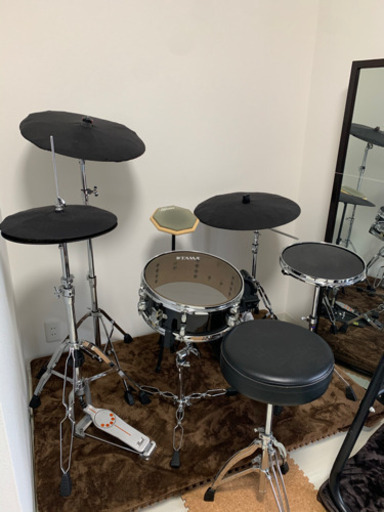 （受け渡し予定者決定）トレーニングドラムセット（消音・防振加工）　売ります　消音シンバル付き