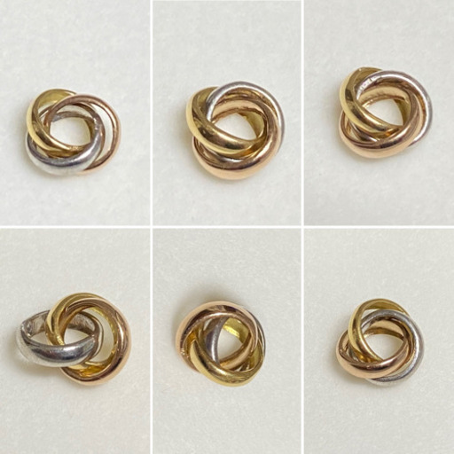 K18WG K18PG K18YG コンビカラー トリニティー ペンダントトップ