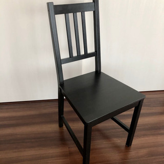椅子　黒　二脚セット　木製の画像
