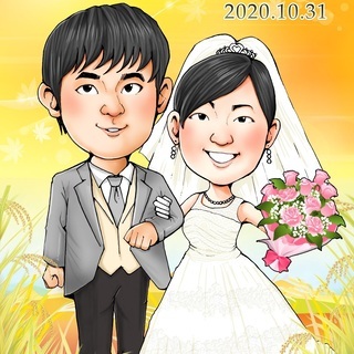 ＜ジモティー特別価格＞3,000円で結婚式ウェルカムボード似顔絵...