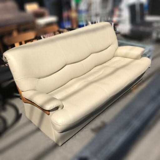 格安！ 3人掛け ソファ 【自社配送は札幌市内限定】カリモク Z12153 N930 本皮/一部合皮 日本製