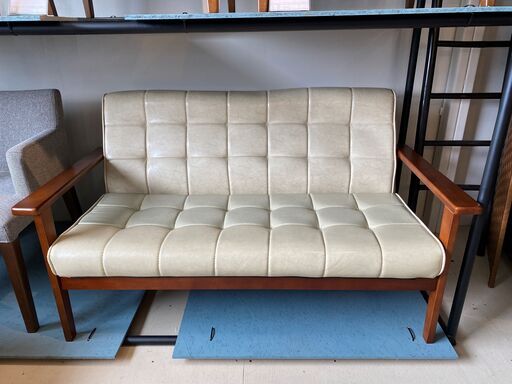 ソファ ベンチソファ 2人掛け 2.0P 2シーター オフホワイト 中古品