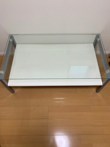 美品　ガラステーブル　センターテーブル　リビングテーブル