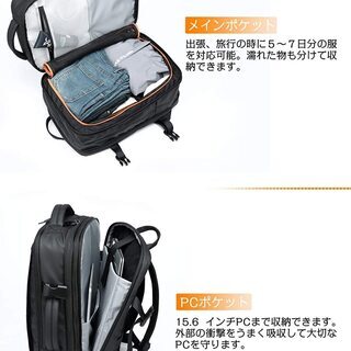 【新品】リュック ビジネスリュック バックパック 高機能　防水 大容量 USB充電ポートの画像