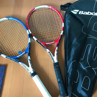 【無料】バボラ Babolat テニスラケット2本とケース