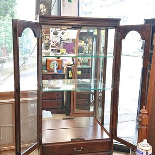 ☆ 【アンティーク家具】 キュリオケース コレクションケース ガラス棚
