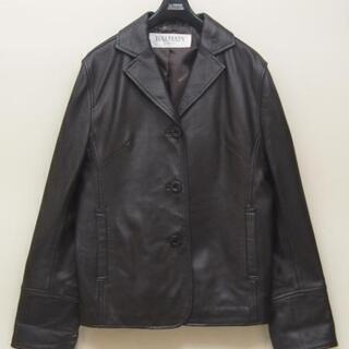 FA】BALMAIN バルマン 羊革 レザージャケット 9 ダークブラウン