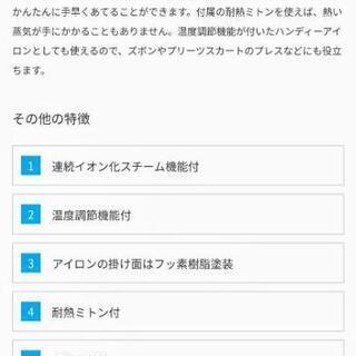 衣類スチームアイロン（使用一回の美品）の画像
