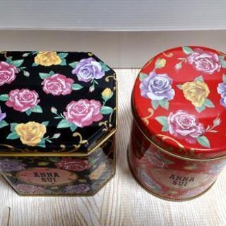 アナスイ缶ケース2個セット★バラ柄花柄★小物入れ★収納ケース★化粧品やコットン入れにも♪の画像