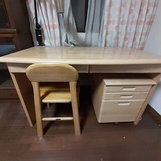 引取りのみ #テーブル 学習机 机 サイドチェスト付き