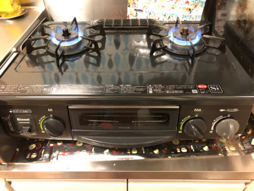 ガスコンロ　Gas stove リンナイ　不具合なし　2口+魚用