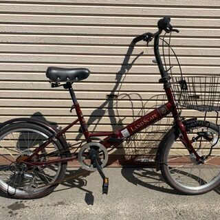 20インチ　折りたたみ自転車　6段ギア　LEDオートライト付き　中古美品