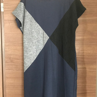 レディース　秋冬ワンピース　紺