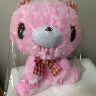 【新品タグ付き】テディグルーミー　モノチェックピンク　大きいぬいぐるみテディーベア調ver.の画像