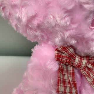 【新品タグ付き】テディグルーミー　モノチェックピンク　大きいぬいぐるみテディーベア調ver.の画像