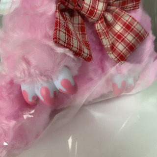 【新品タグ付き】テディグルーミー　モノチェックピンク　大きいぬいぐるみテディーベア調ver.の画像