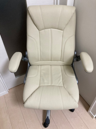 (美品)オフィス チェア レザー アイボリー