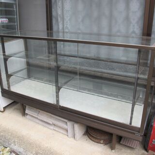 ◆◆ニッシン・ガラスショーケース◆アルミフレーム◆棚２段付き◆引...