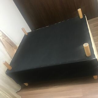 セミダブルベッド脚付きマットレス折り畳み＋布団付き　☆美品の画像