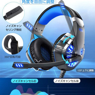     【2020最新版】ゲーミングヘッドセット高音質 ヘッドホン 50mmドライバー の画像