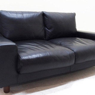 無印良品 16.7万円 1年使用 革張り 2.5人掛け ブラック レザーソファ