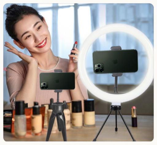 ご購入者様決定 [未使用]リングライト 女優ライト 10インチ 自撮り 撮影用 美顔リモコン付き