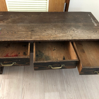 【昭和レトロ】アンティーク家具 文机 ローテーブル 引出し付の画像