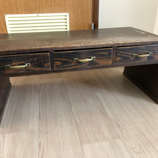 【昭和レトロ】アンティーク家具 文机 ローテーブル 引出し付の画像