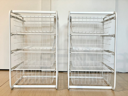 【収納 数量x2】フレーム・ワイヤーバスケット・トップシェルフ