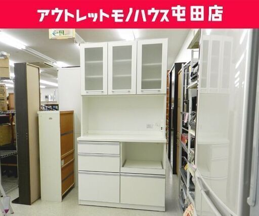 キッチンボード 105cm 家電レンジボード ホワイト系 キッチン収納 ☆ PayPay(ペイペイ)決済可能 ☆ 札幌市 北区 屯田