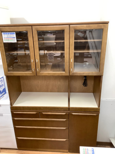 レンジボード　3枚扉　ブラウン