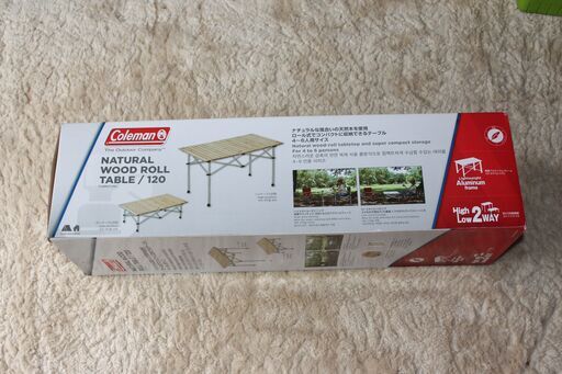 コールマン　アウトドア　ナチュラルウッドロールテーブル/１２０