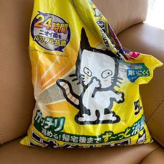 猫砂　固めるタイプ　5L 残量半分　おまけ付き