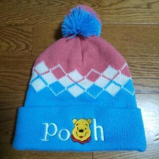 新品Poohさんキッズマフラー、ニット帽、手袋の画像
