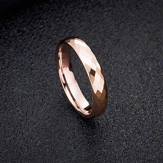 【新品】【選べるサイズ】ユニセックス 男女兼用 リング 指輪 タングステン カットリング レディース 指輪 Ring ピンクゴールド 横幅4mm 真空メッキの画像