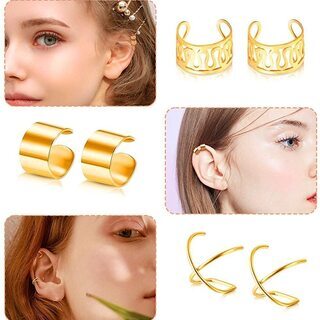 【新品】【3色18個セット】フェイクピアス  レディース メンズ イヤーカフ シンプル 合金 軟骨 挟むの画像