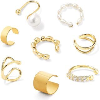 【新品】【8個セット】イヤーカフ  フェイクピアス ノンホールピ...
