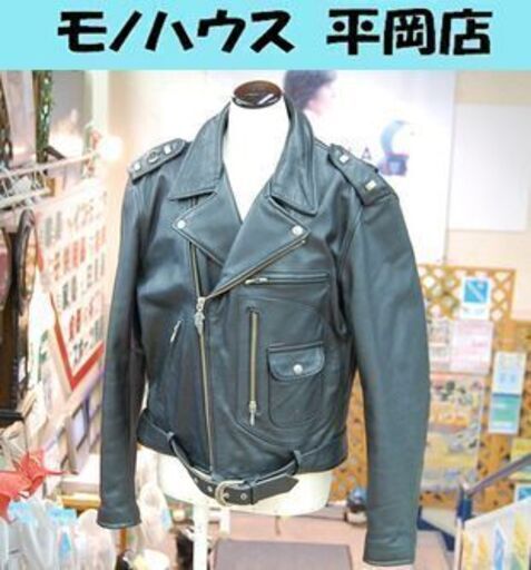 HARLEY-DAVIDSON ライダースジャケット 40 Lサイズ相当 ブラック ダブル 革製 黒 ハーレーダビッドソン ☆ PayPay(ペイペイ)決済可能 ☆ 札幌市 清田区 平岡
