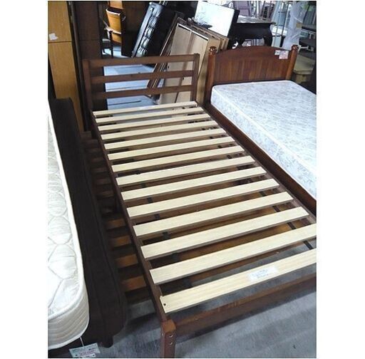 札幌 シングルベッド マットレス厚さ160㎜ すのこタイプ シンプル ベット ダークブラウン 本郷通店