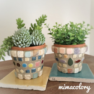 ▼▽▼マーブルタイルの植木鉢▼▽▼の画像