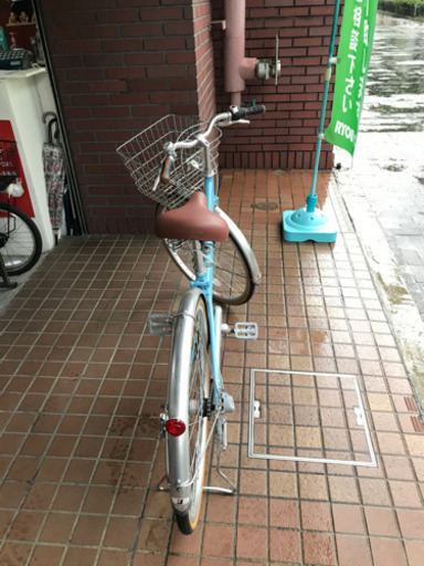 26インチ　ブリヂストン　内装３段変速　ledオートライト　さびにくいステンレスかご付き　水色