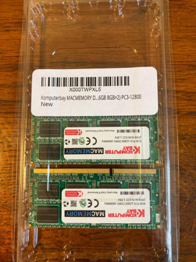 ノートpc用メモリ　16GB(8GB×2枚)