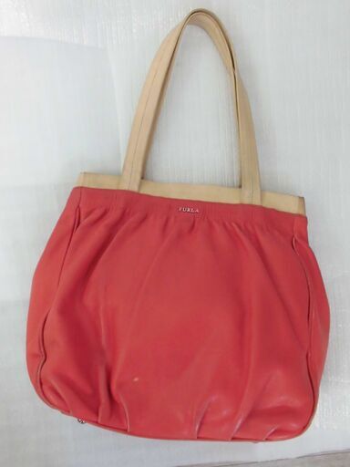 ★〈SALE！！〉FURLA　フルラ　トートバック　朱色　オレンジピンク★
