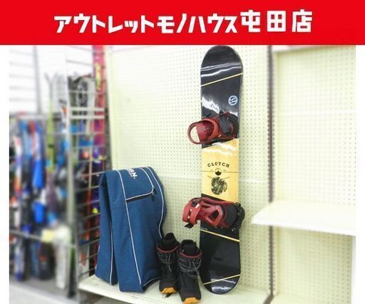 two [b] one スノーボード CLUTCH 154cm /STEP CHILD バインディング＆ブーツ 28.5cm ケース付 4点セット