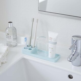 【新品 未開封 / 山崎実業】歯ブラシスタンド&トレー 小物置き 剃刀置きの画像